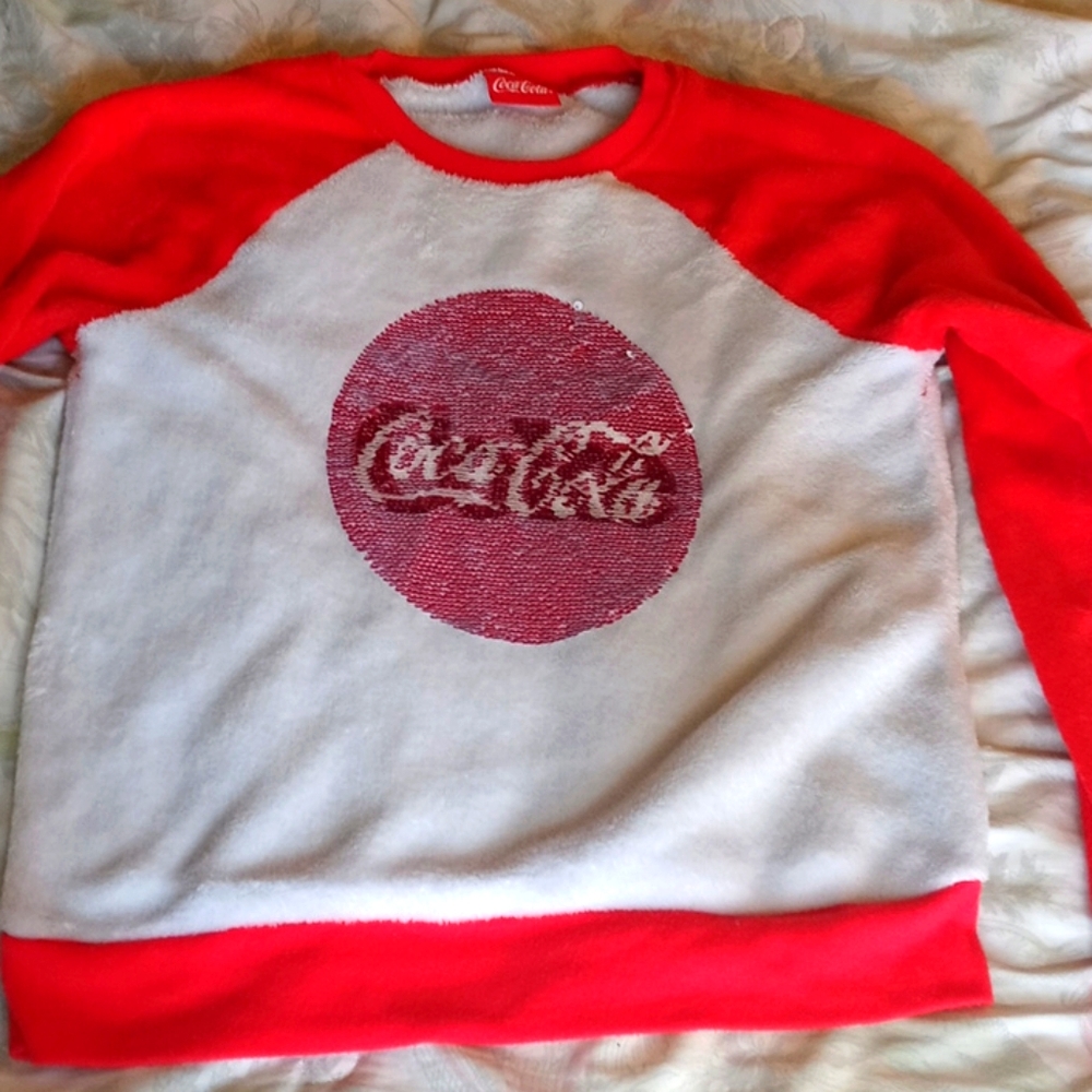 BOGO free. Coca-Cola fuzzy sweater